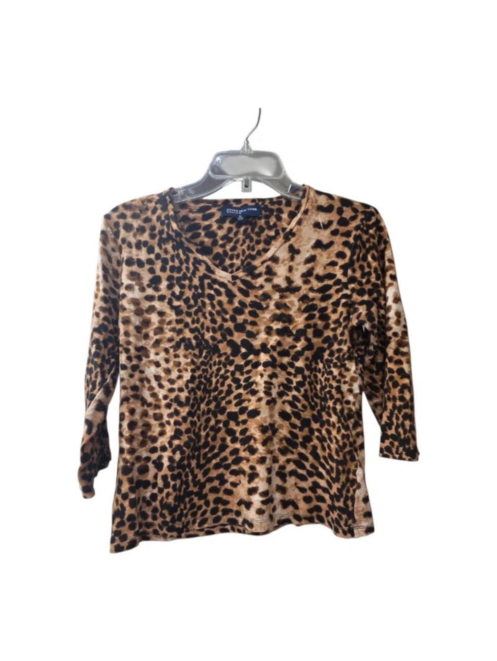 Jones new york leopard 3/4 sleeve shirt fall